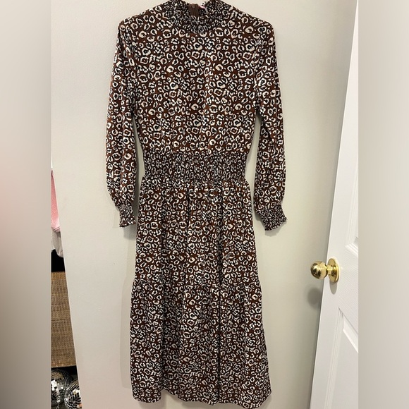NWT Mauve Animal Print Midi Dress - Picture 1 of 7